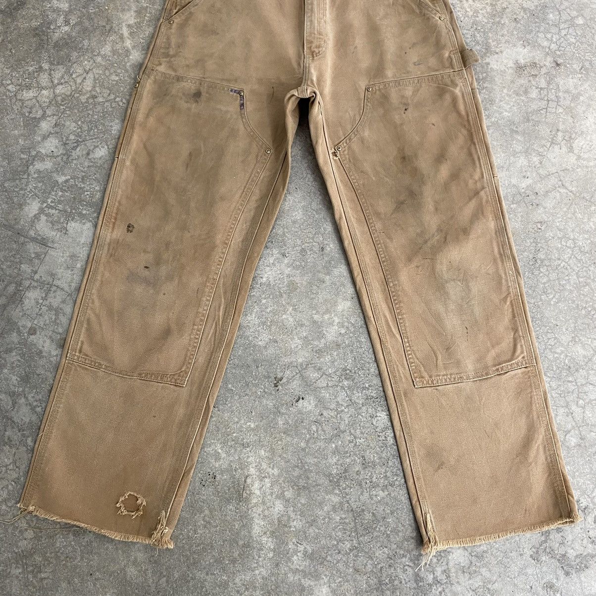 Carhartt VTG Carhartt Double Knee Raw Hem Dirty Carpenter Pants Size US 32 / EU 48 - 3 Thumbnail