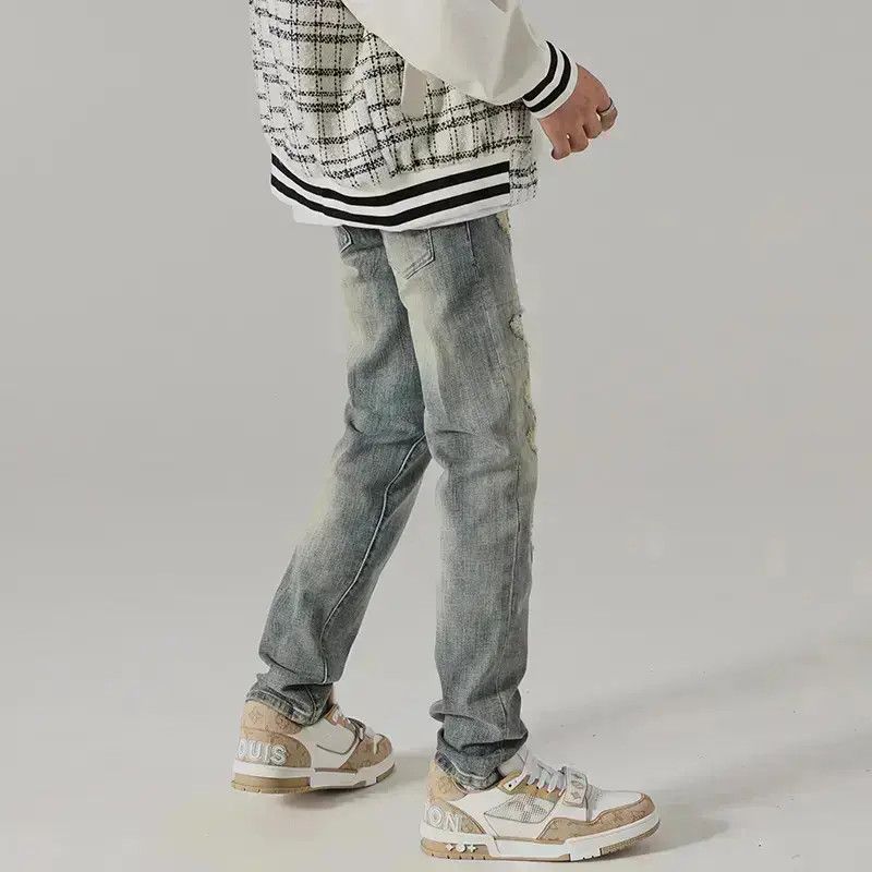 Japanese Brand Retro washed slim fit straight leg jeans Size US 32 / EU 48 - 6 Thumbnail