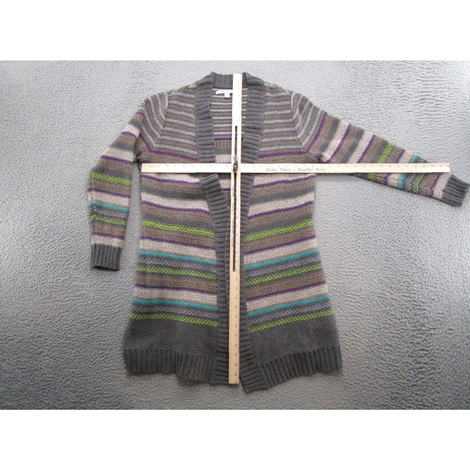 Old Navy Old Navy Striped Knit Cardigan Sweater 2XL Womens Open Front Lambswool Colorful Size XXL / US 16-18 / IT 52-54 - 4 Thumbnail