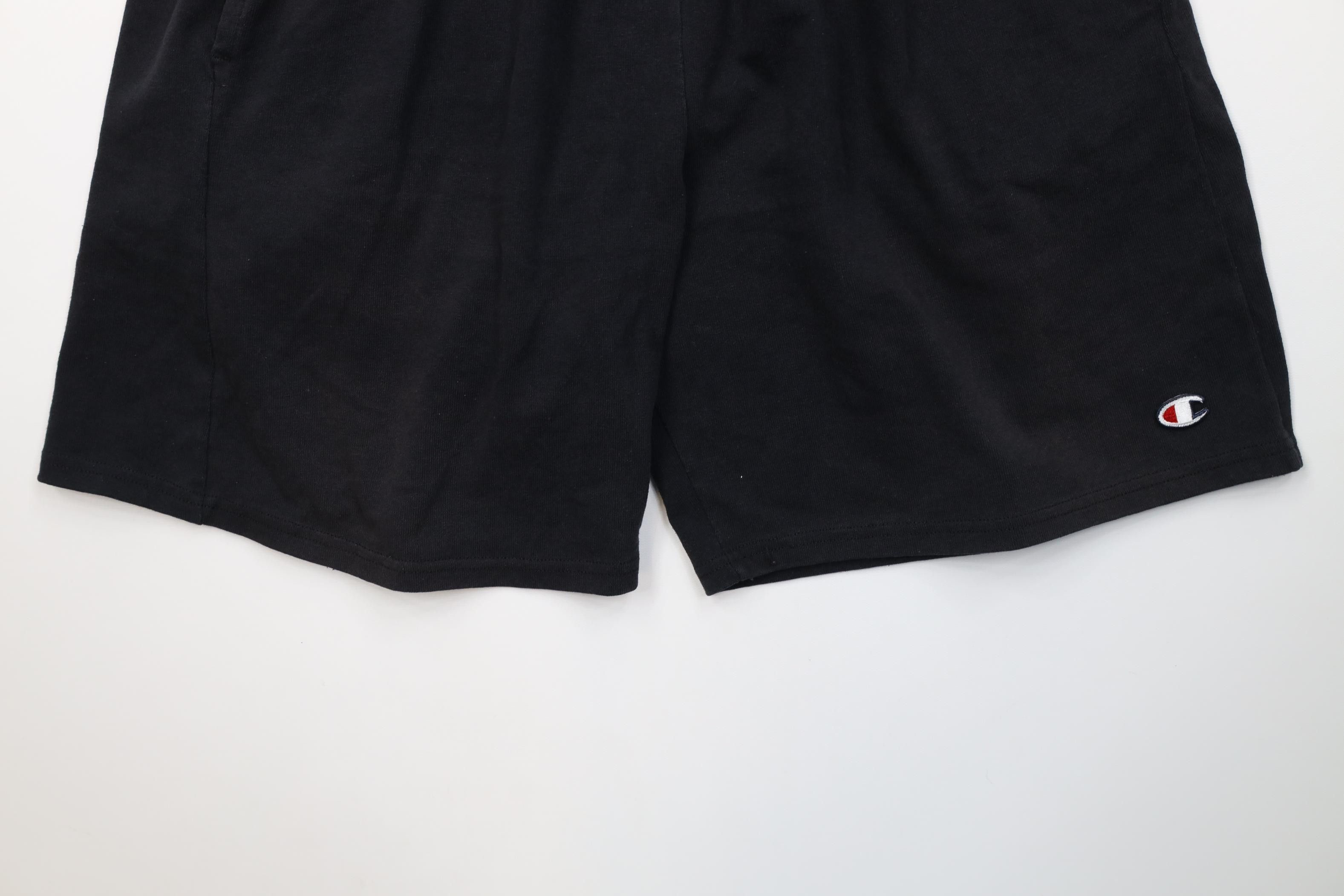 Champion Vintage 90s Champion Heavyweight Above Knee Shorts Black Size US 36 / EU 52 - 4 Thumbnail