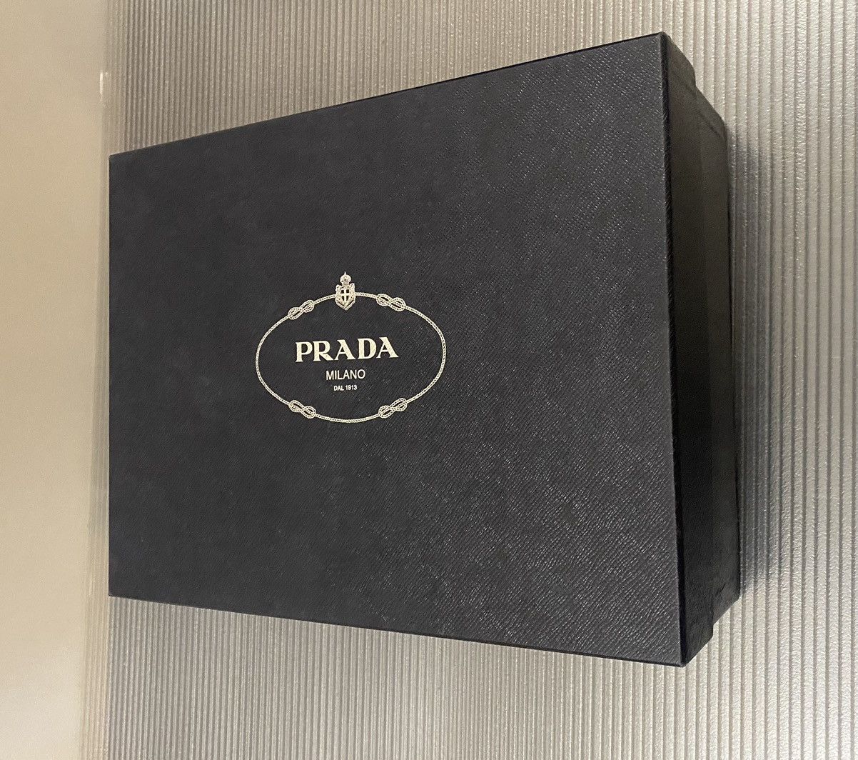 Prada Prada 🇮🇹 black calf side zip top collar combat boots 10 NEW Size US 10 / EU 43 - 15 Thumbnail