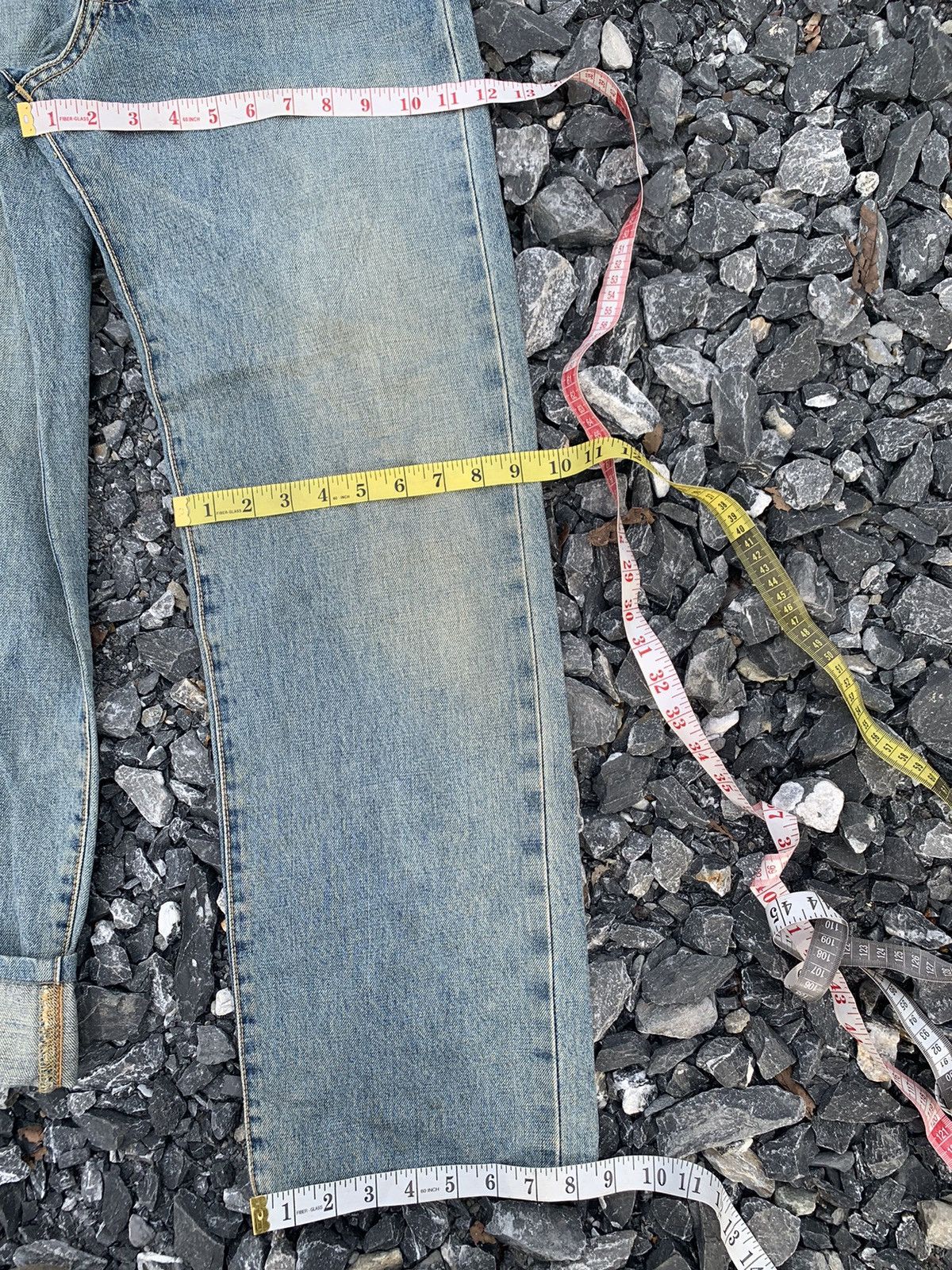 Kapital VINTAGE EDWIN 505X SELVEDGE BUTTON FLY DISTRESSED DENIM Size US 27 - 21 Thumbnail