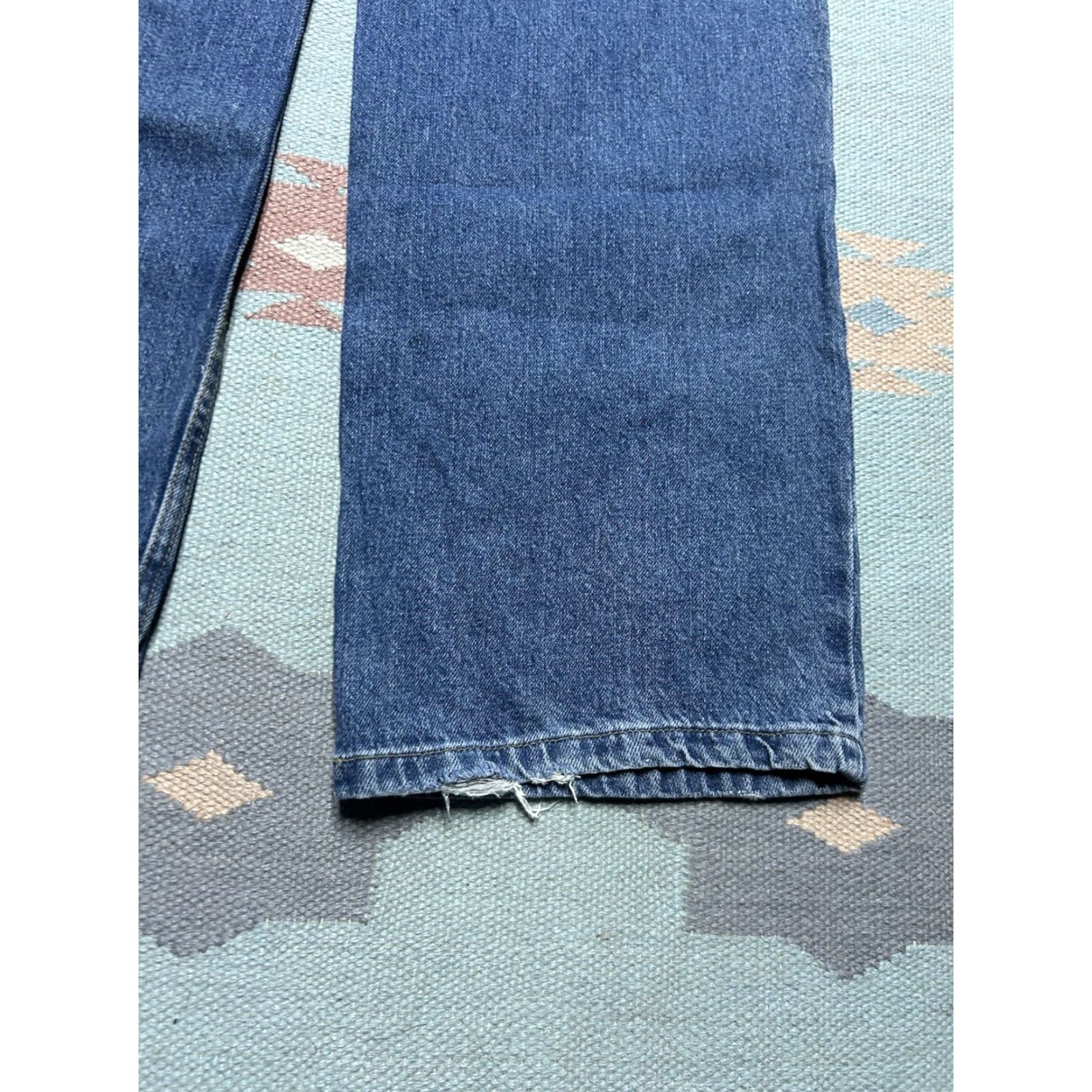 VINTAGE Anchor Blue Jeans Wide-Leg Baggy 32x32 Denim Hip Hop Men