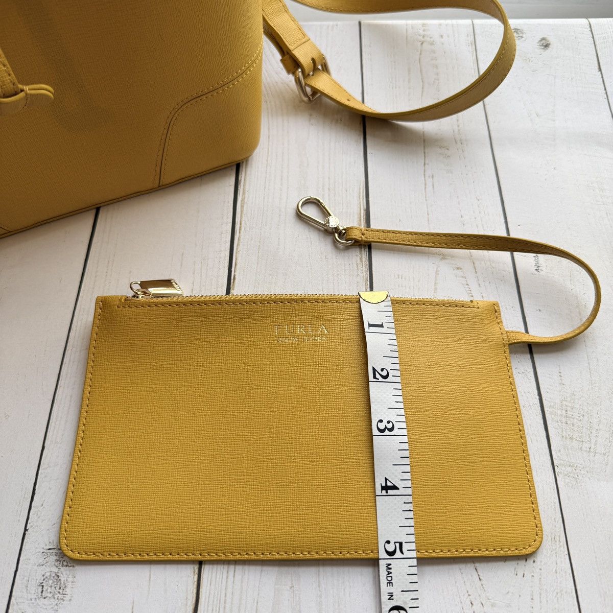 Furla Yellow Stacy S Bucket Bag with Detachable Pouch Size ONE SIZE - 13 Thumbnail