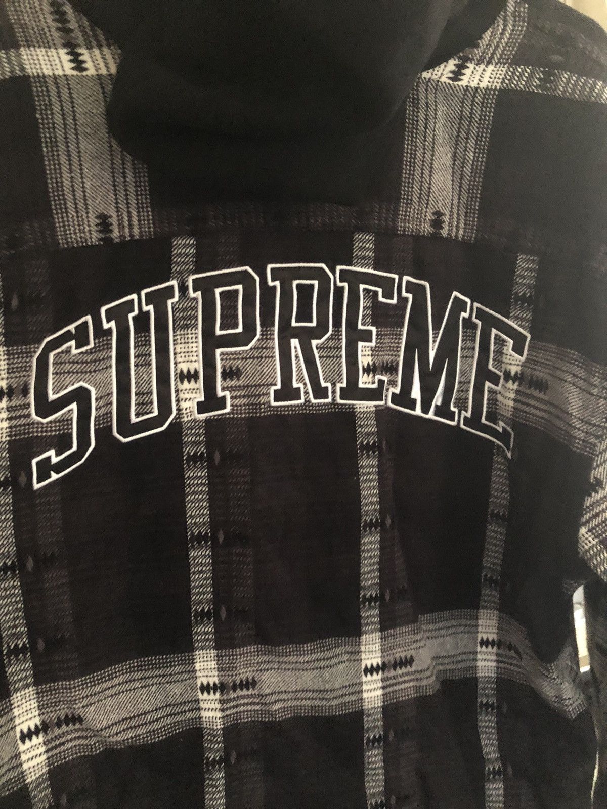 Supreme hooded jacquard flannel shirt online