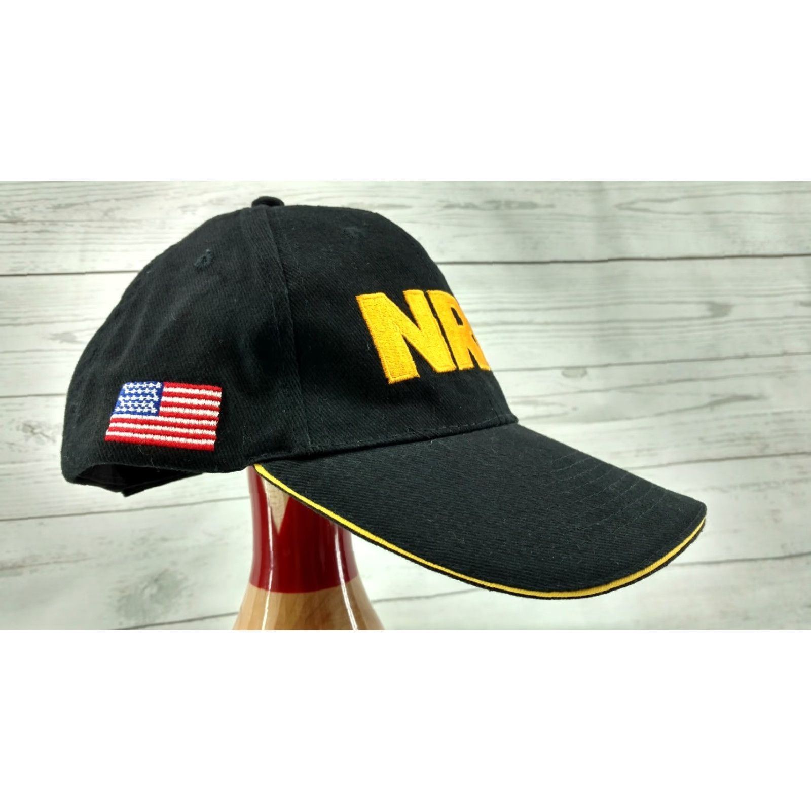 Bally NRA Ball Cap Hat Black Gold 100% Cotton Adjustable Baseball Cap Men Size ONE SIZE - 3 Thumbnail