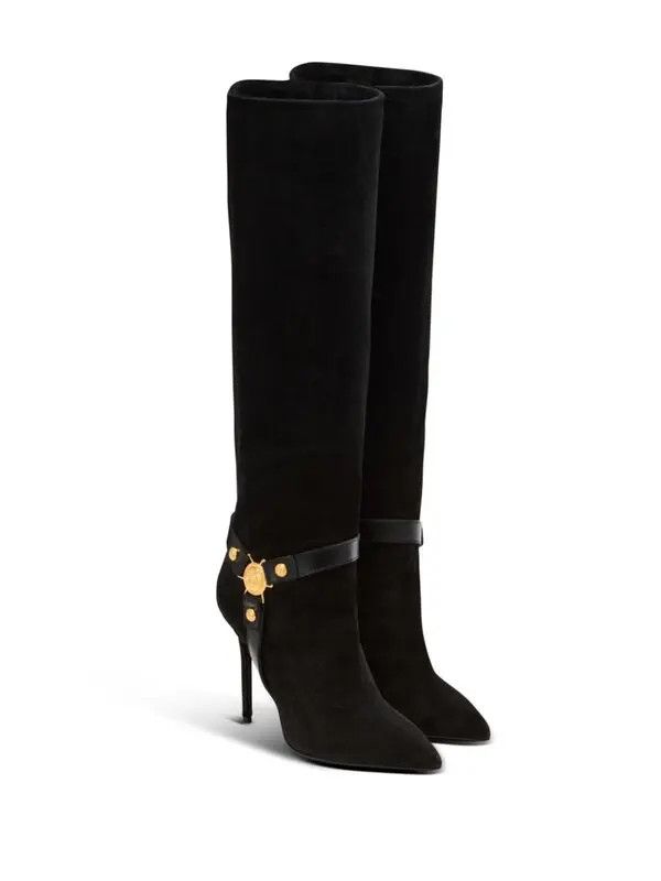 Balmain o1s1wg110126 Eva 95mm Biker Boots in Black Size US 5 / IT 35 - 2 Thumbnail