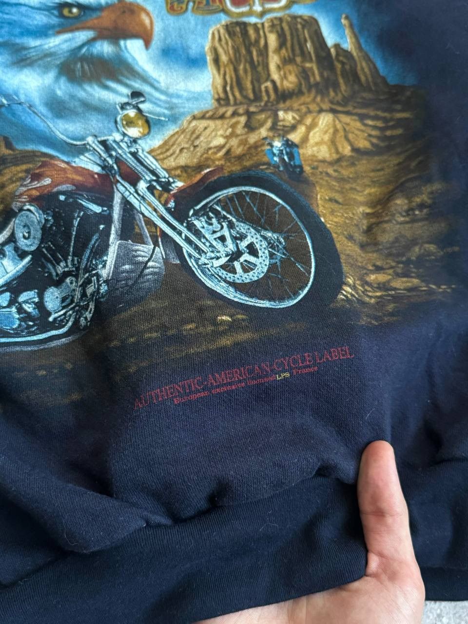 Vintage Vintage 90s eagle Authentic American cycle Label motorcycle Size US L / EU 52-54 / 3 - 7 Thumbnail