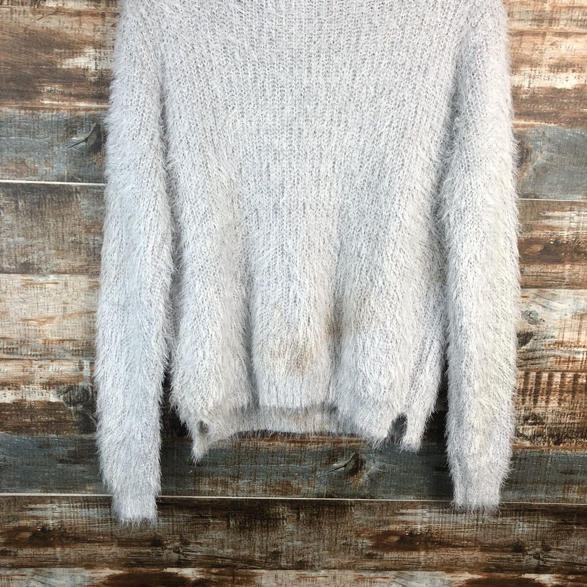 Homespun Knitwear × Japanese Brand DL H&M Grey Mohair shaggy fur Knitwear #C032 Size M / US 6-8 / IT 42-44 - 15 Thumbnail