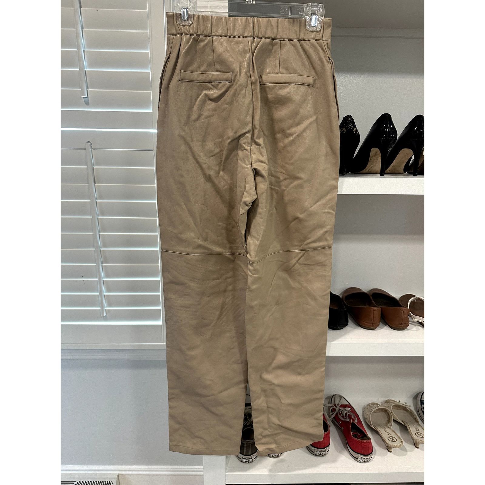 Other Wayf Women's Tan Beige Faue Leather High Rise Pants XS NWT Size 26" / US 2 / IT 38 - 5 Thumbnail