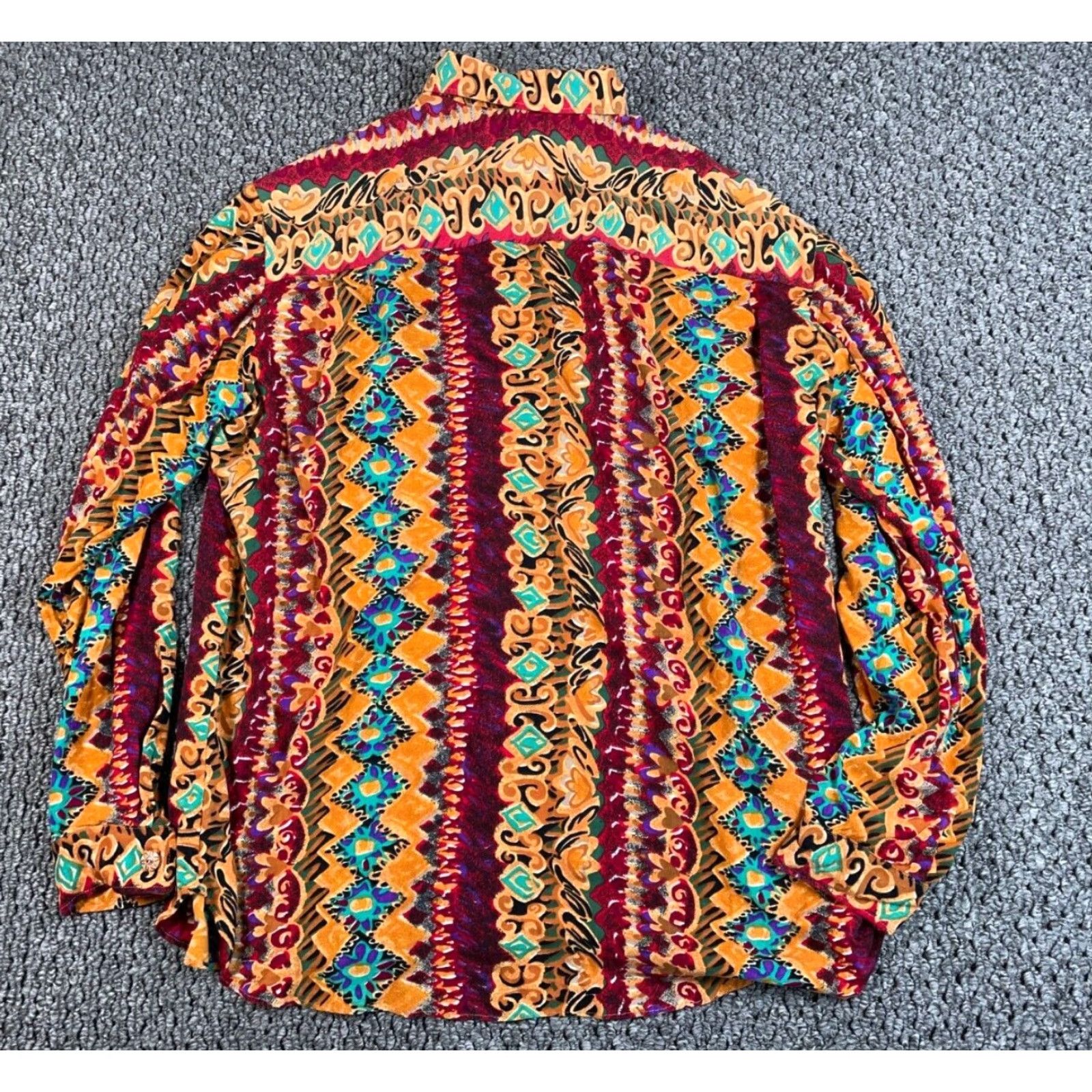 Vintage Vintage VTG Southwestern Motif Shirt Adult XL 2XL Red Orange Polyester Western Aztec Size US XL / EU 56 / 4 - 2 Thumbnail