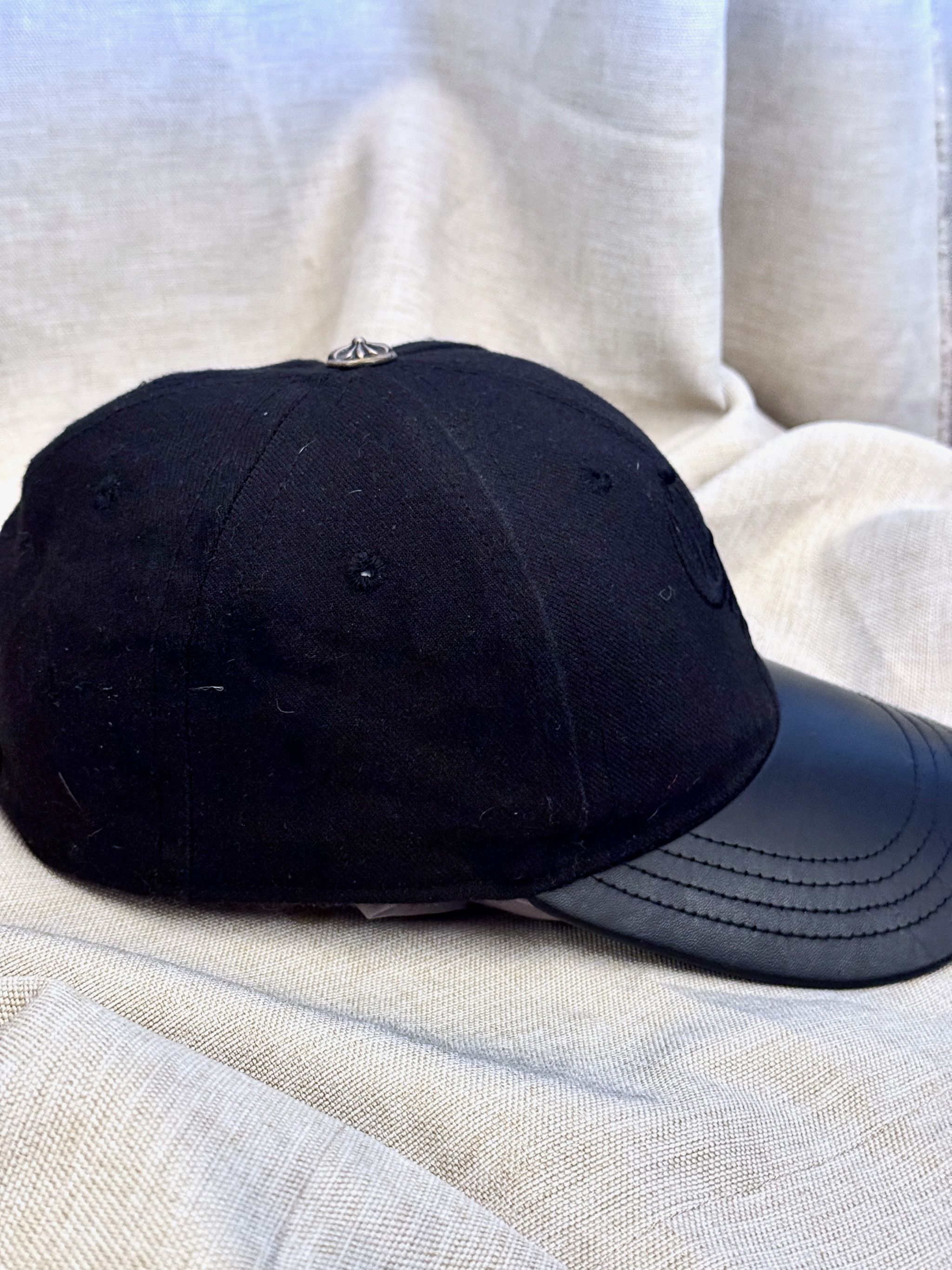 Chrome Hearts Chrome Hearts Vintage Black 'CH' Logo Cap w/ Leather Brim Size ONE SIZE - 2 Thumbnail
