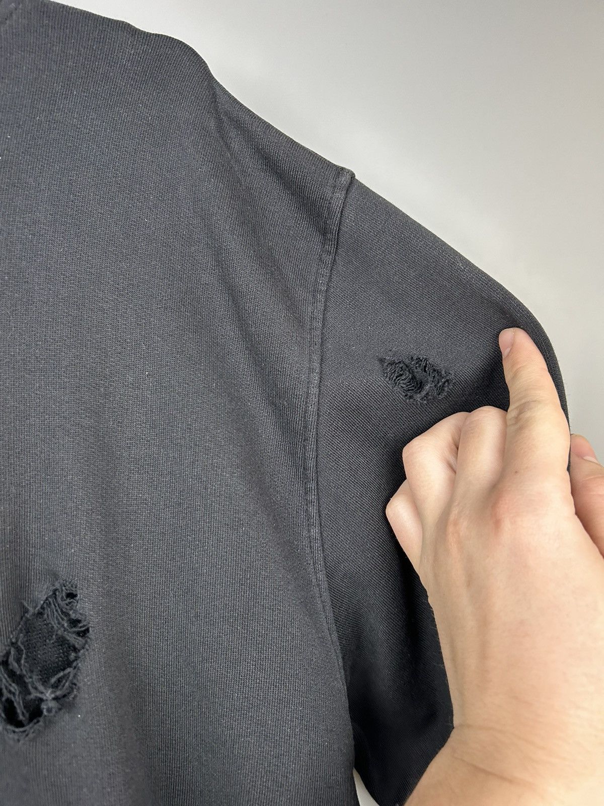 Designer × Sandro Modern Sandro Black Blank Thrashed Hoodie Size US M / EU 48-50 / 2 - 9 Thumbnail
