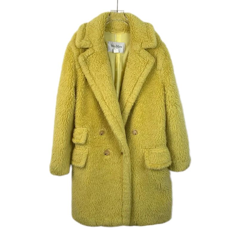 Max Mara Max Mara Teddy Yellow Teddy Alpaca Double Breasted Coat Size XL / US 12-14 / IT 48-50 - 1 Thumbnail