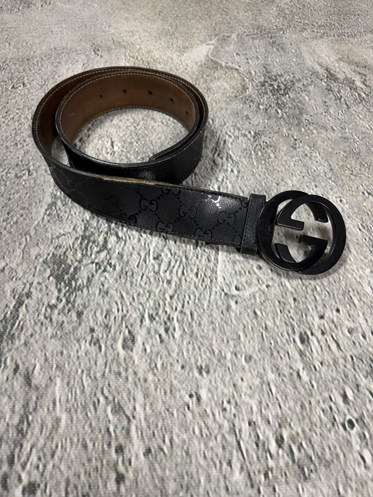 Gucci Gucci belt black big buckle double G monogram Size 32 - 1 Thumbnail