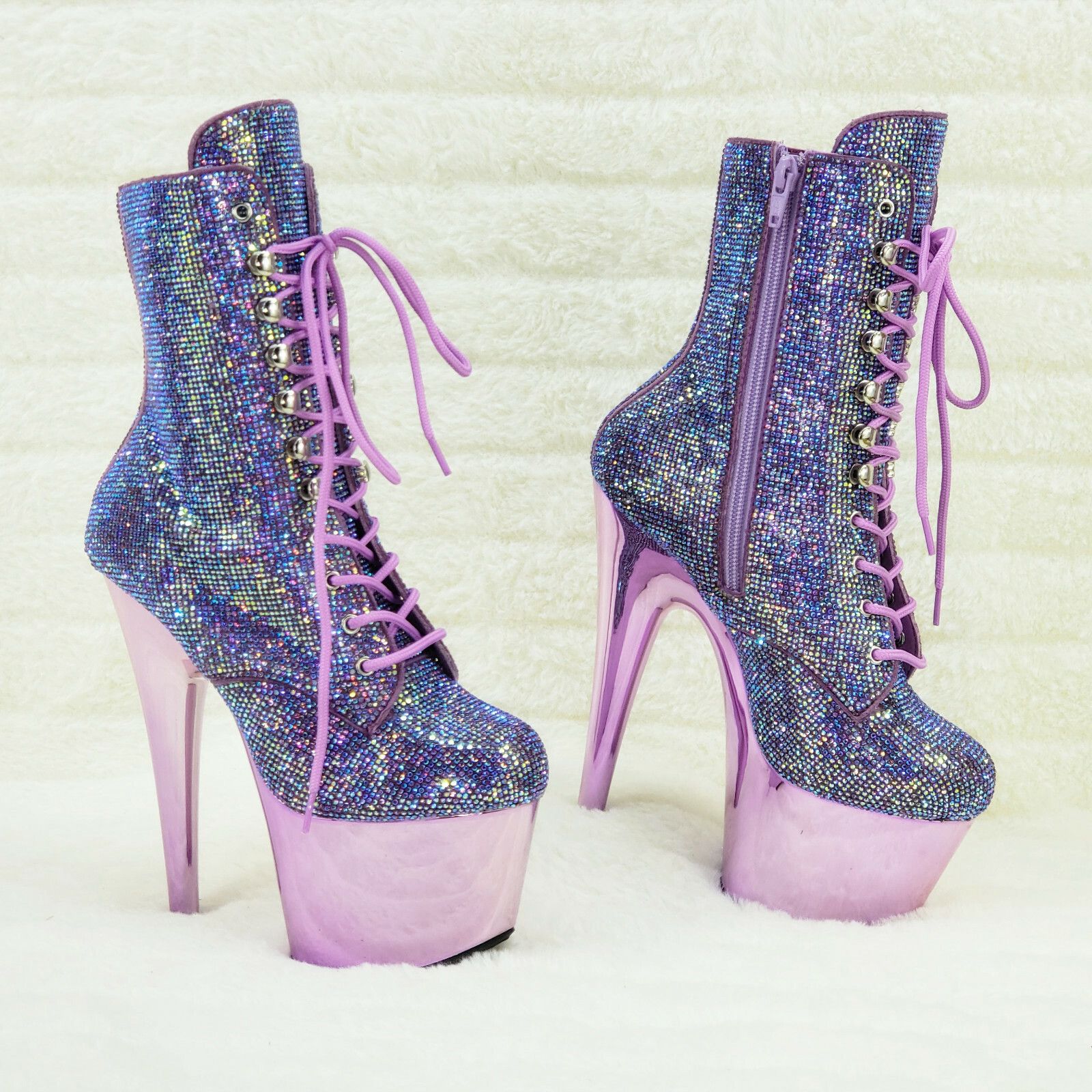 Other Adore 1020CHRS Bejeweled Purple Rhinestone 7" High Heel Plat Size US 11 / IT 41 - 9 Thumbnail