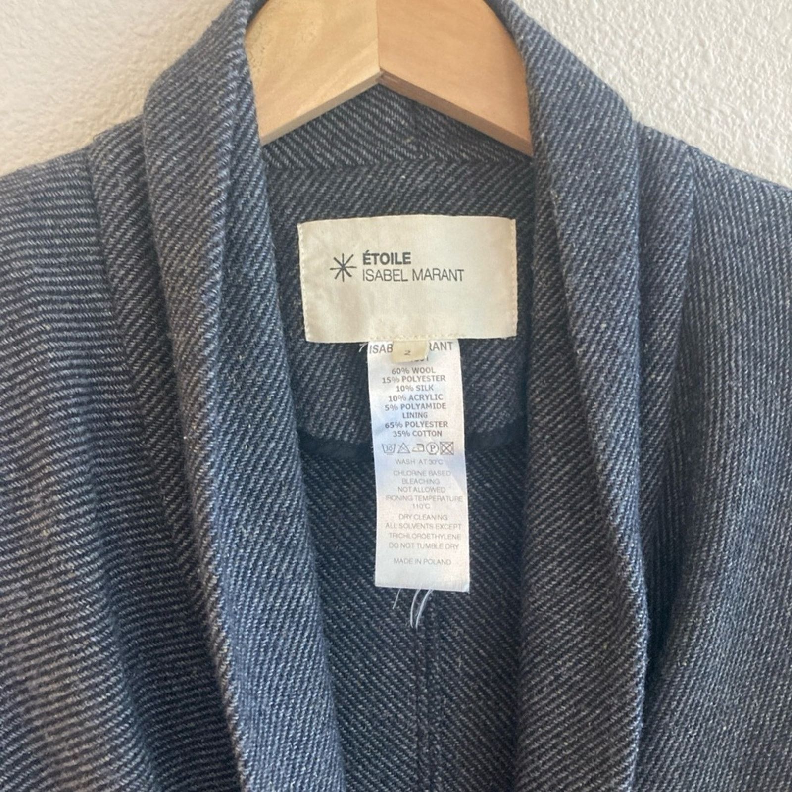 Isabel Marant Isabel Marant, gray herringbone wool blend button front jkt Size S / US 4 / IT 40 - 3 Thumbnail