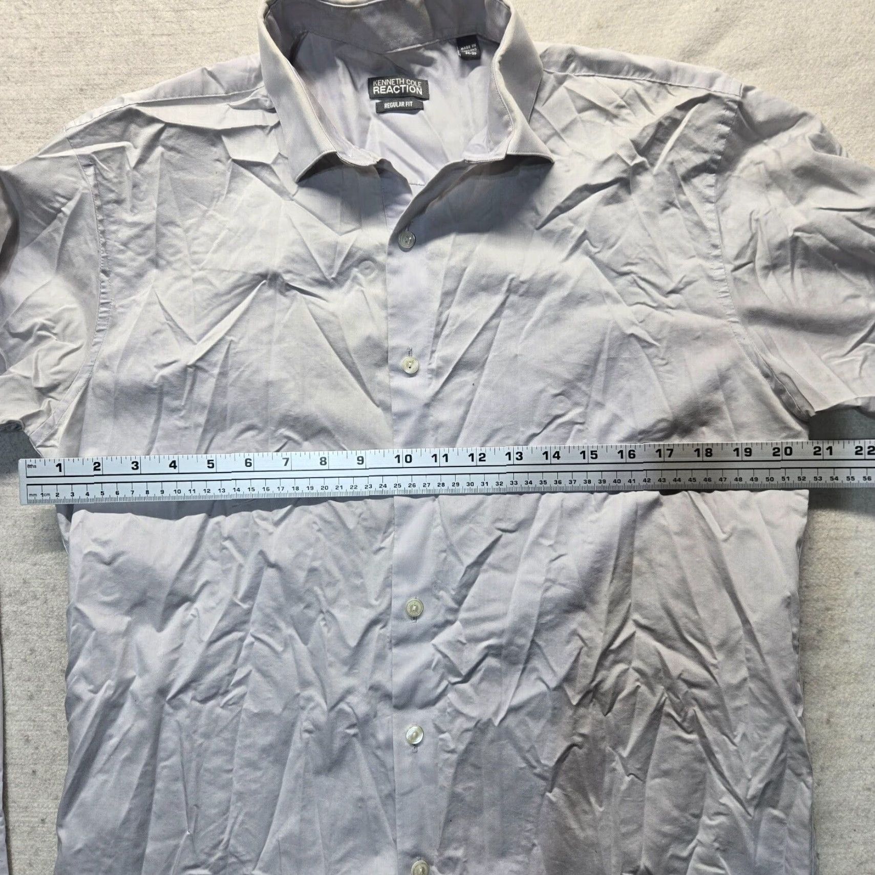 Kenneth Cole VINTAGE Kenneth Cole Reaction Dress Shirt Long Sleeve Gray Plaid Slim Fit Men's 15.5 Size 40R - 4 Thumbnail