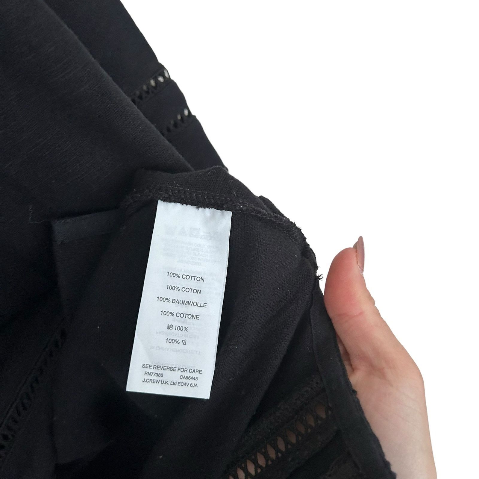 J.Crew J. Crew Black Split Neck 3/4 Sleeve Tunic Shirt Sz XS Size XS / US 0-2 / IT 36-38 - 4 Thumbnail