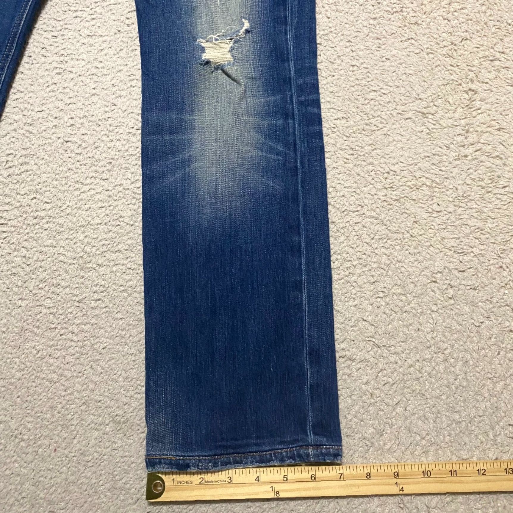 Vintage Joes Jeans Brixton Slim Straight Jeans Mens 30 Mid Rise Blue Denim Distressed Size US 30 / EU 46 - 5 Thumbnail