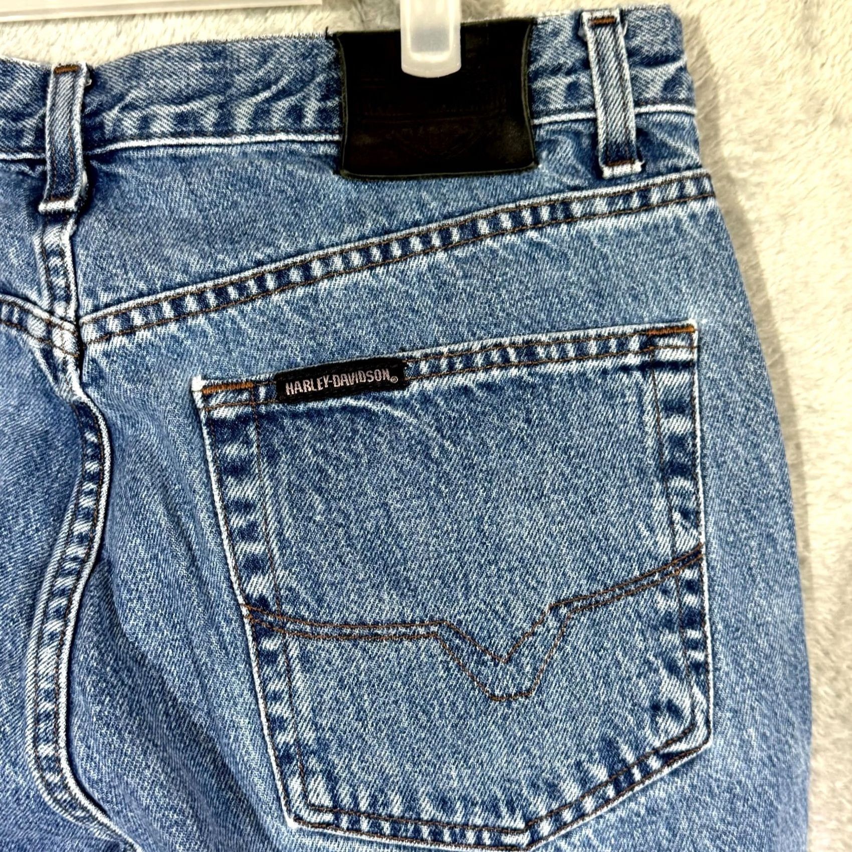 Harley Davidson Harley-Davidson Jeans Men’s 36 x 30 Blue Stone Wash Denim Mid-Rise Straight Jeans Men’s Regular Stone Wash Blue 36x30 Size US 36 / EU 52 - 7 Thumbnail