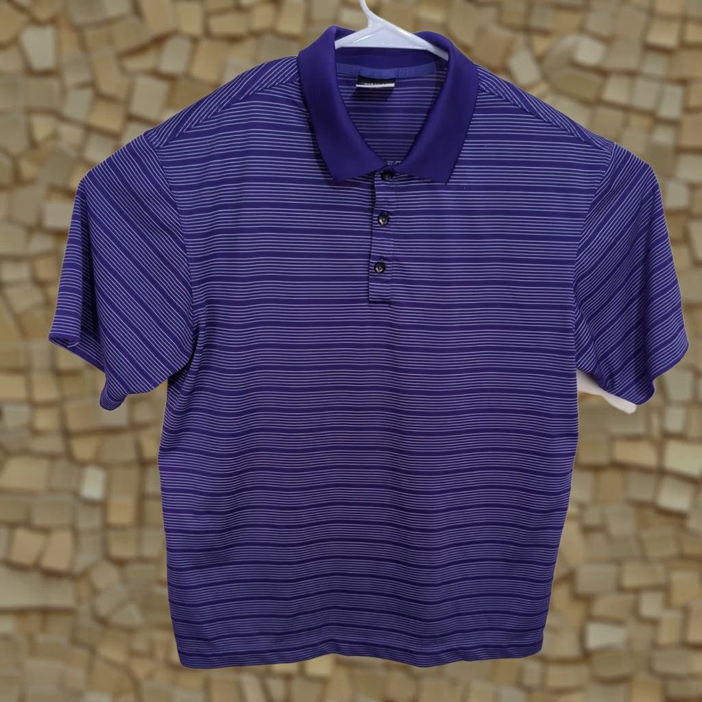 Nike Nike Golf Polo Shirt Mens Dri-Fit Short Sleeve Purple Striped M 274038 Size US M / EU 48-50 / 2 - 1 Thumbnail