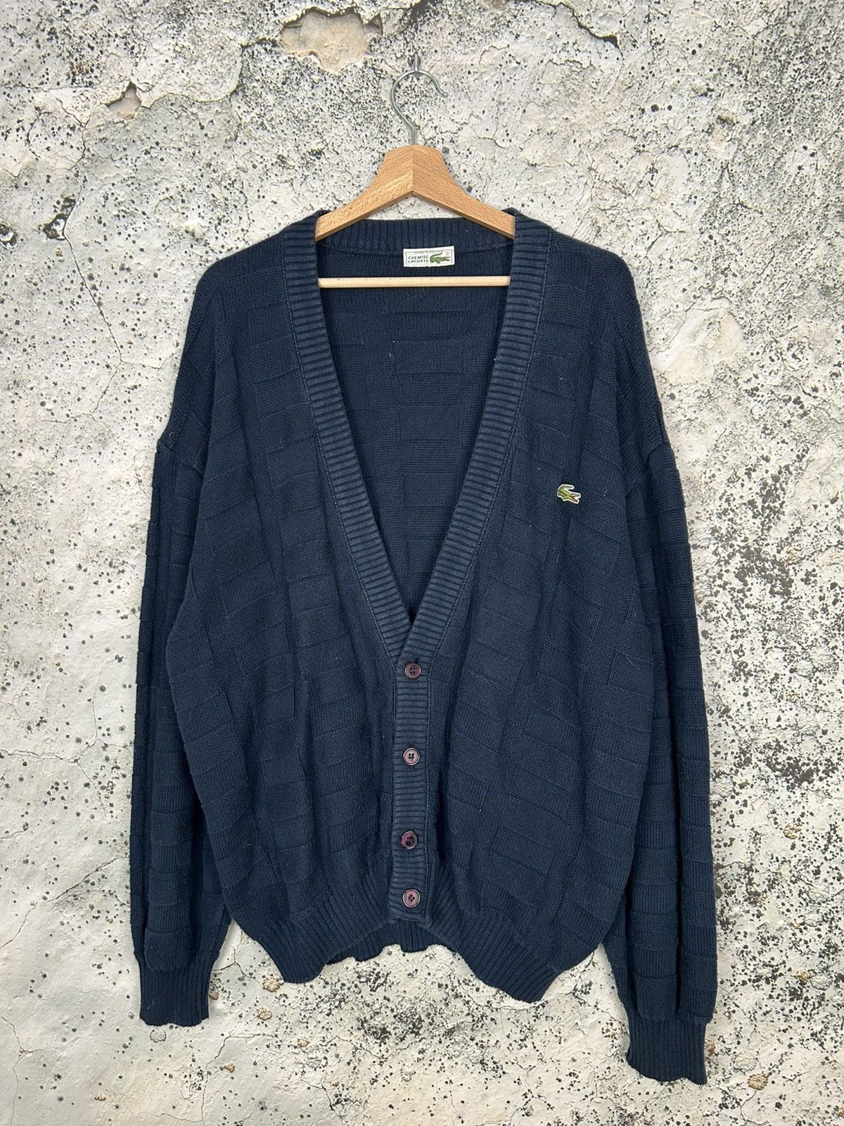 Lacoste Vintage Lacoste Cardigan Navy Blue 90s Archive Designer Size US L / EU 52-54 / 3 - 1 Thumbnail