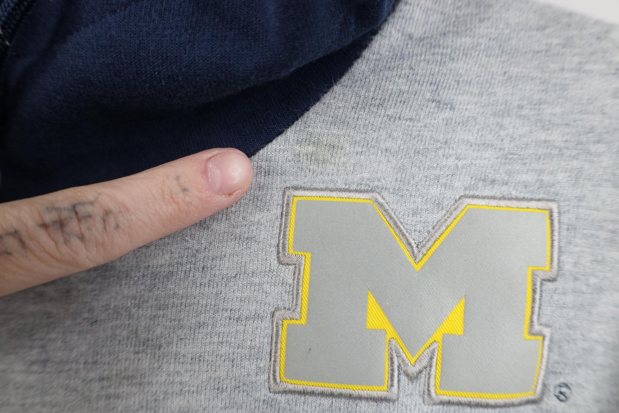 Nike Nike Block M University of Michigan Hoodie Sweatshirt Gray Size US S / EU 44-46 / 1 - 5 Thumbnail