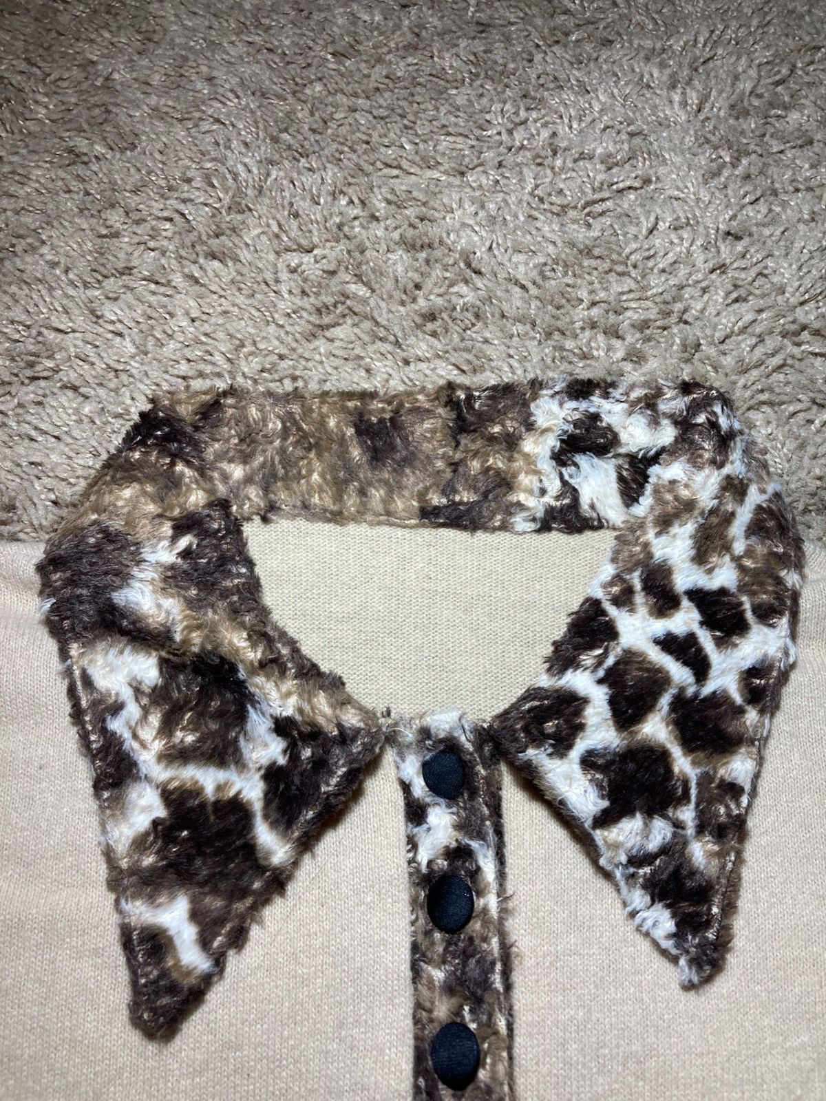 Japanese Brand 90s Jean Colonna Leopard Collar Wool Polo Italy Faux Fur Tan Size US S / EU 44-46 / 1 - 5 Thumbnail