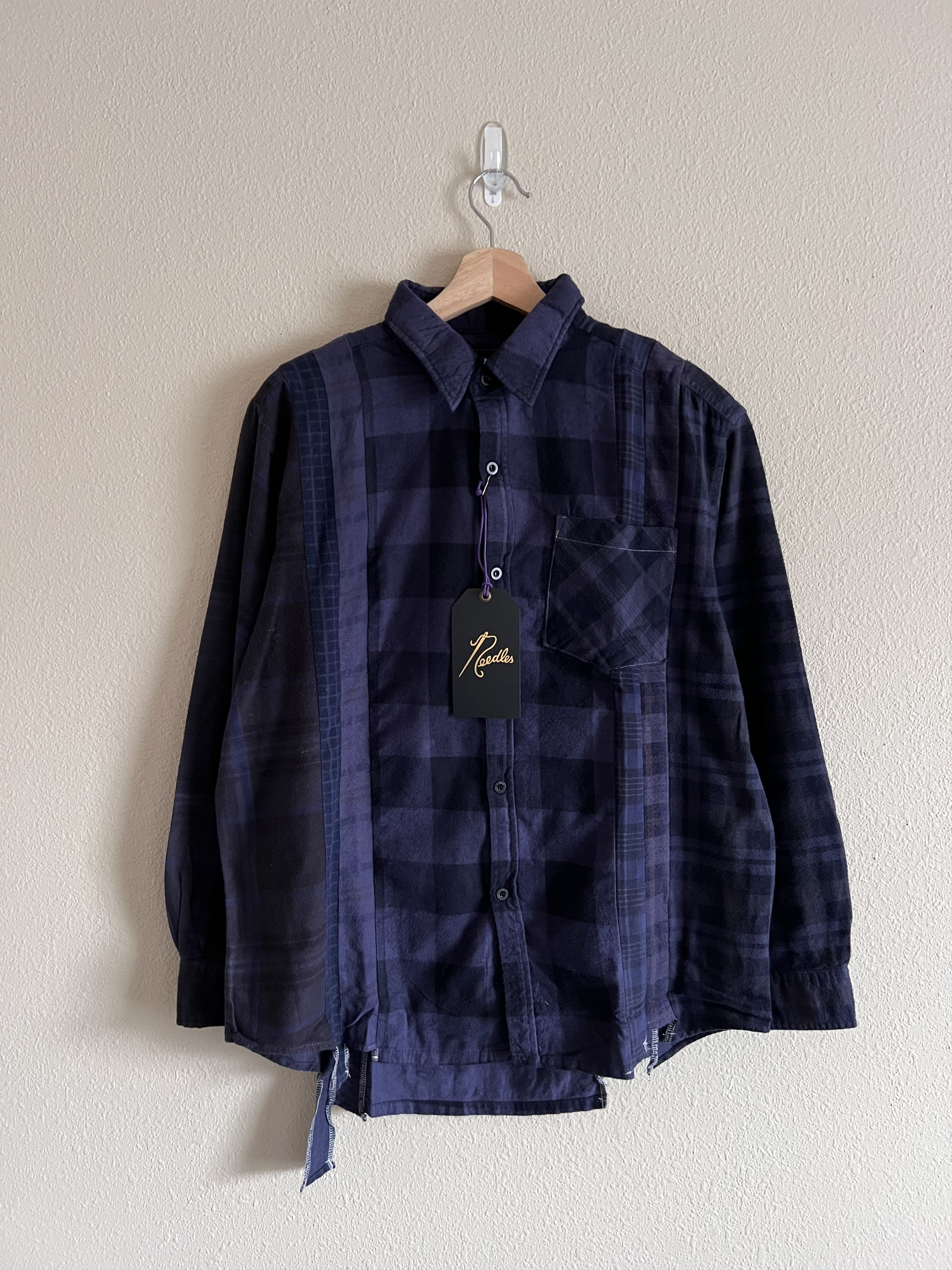 image of Needles Rebuild 7 Cuts Flannel In Purple Dye, Men's (Size Medium)
