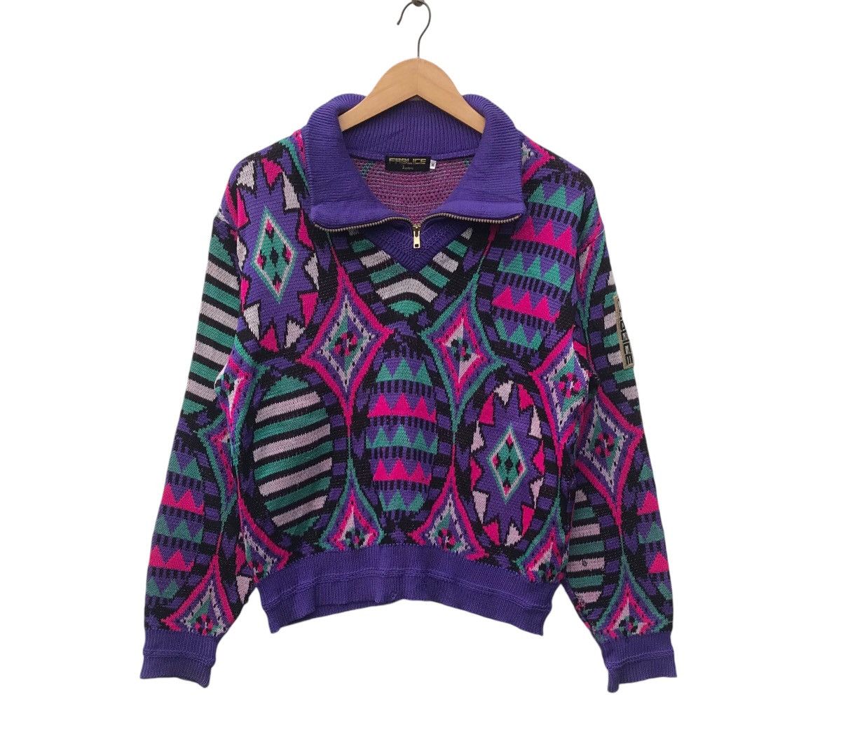 Japanese Brand Vintage Fablice Japan Ski Multicolour Pullover Knitwear Size US M / EU 48-50 / 2 - 1 Thumbnail