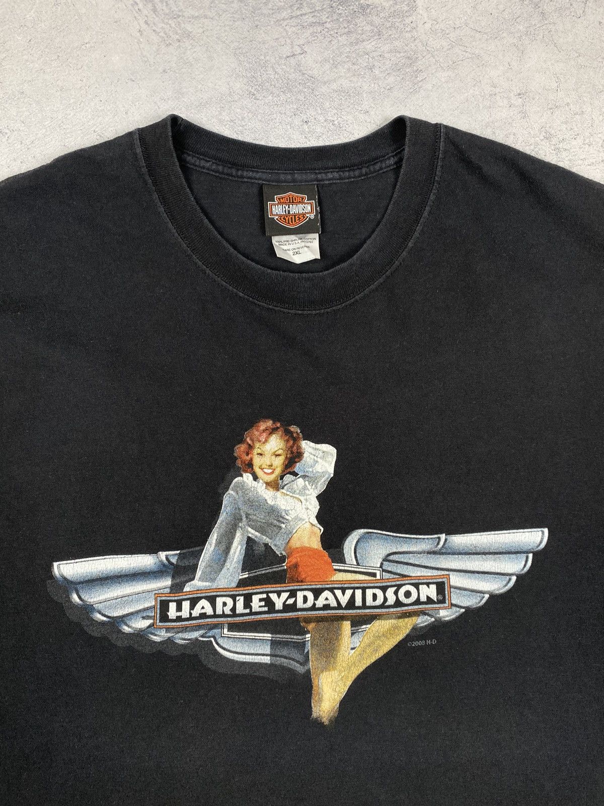 Harley Davidson Harley Davidson Italy Udine 2008 Motorcycle Double T Shirt Size US XXL / EU 58 / 5 - 5 Thumbnail