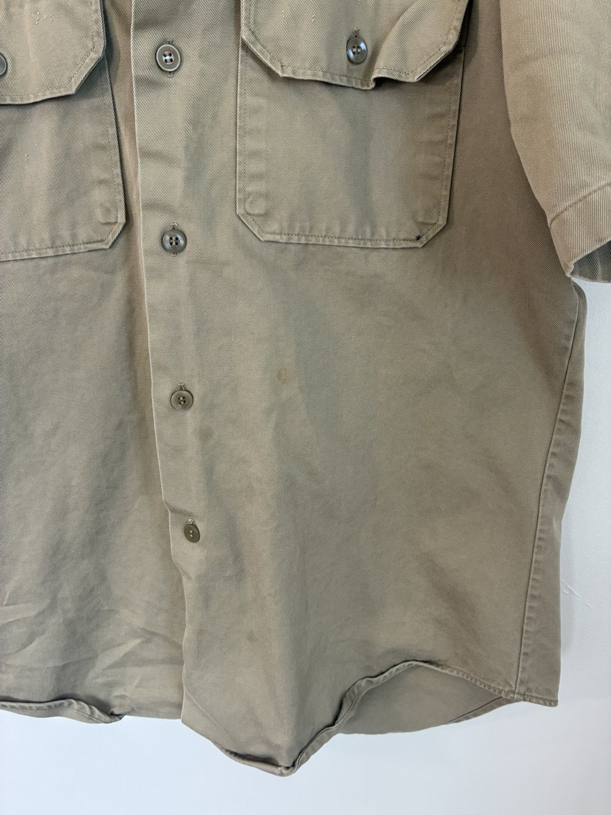 Vintage Distressed Military Army Button Down Epaulette Shirt Size US L / EU 52-54 / 3 - 4 Thumbnail