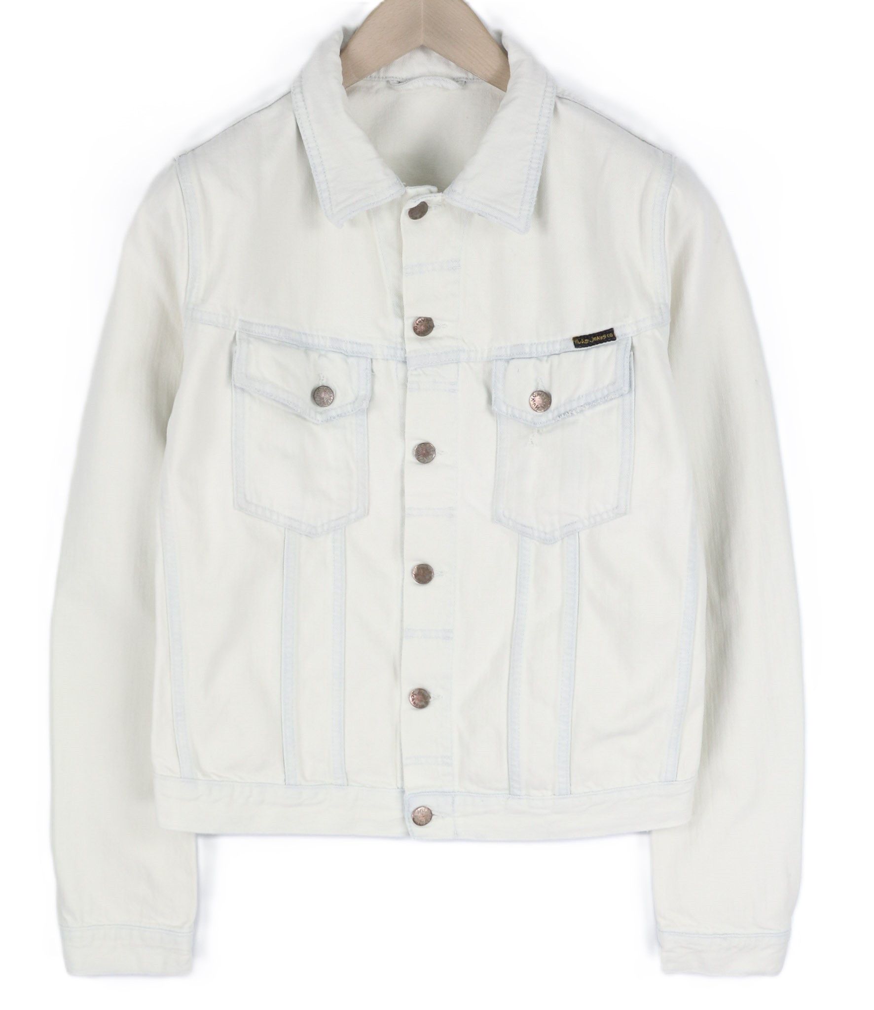 Nudie Jeans TERRY M Extreme Bleach Light Logo Pockets Jacket 81029 Size US M / EU 48-50 / 2 - 1 Thumbnail