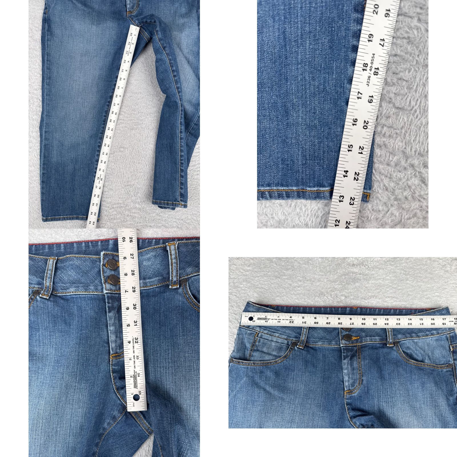Talbots Talbots Jeans Womens 14W Blue Denim Capri Crop 34x23 Mid 8.5-10.5 in Cotton Blend Button Zip Pockets Logo 5-Pocket Regular 23 in Inseam Size 36" / US 14 / IT 50 - 8 Thumbnail