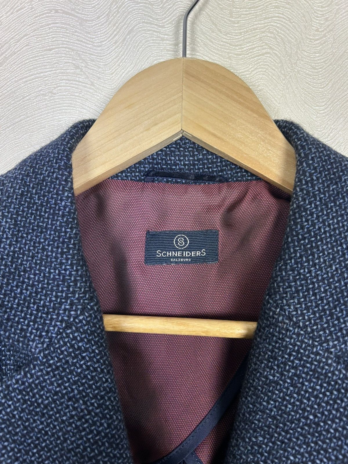 Designer × Schneiders Schneiders Salzburg Womens Navy Wool Tweed Blazer Jacket Size M / US 6-8 / IT 42-44 - 5 Thumbnail