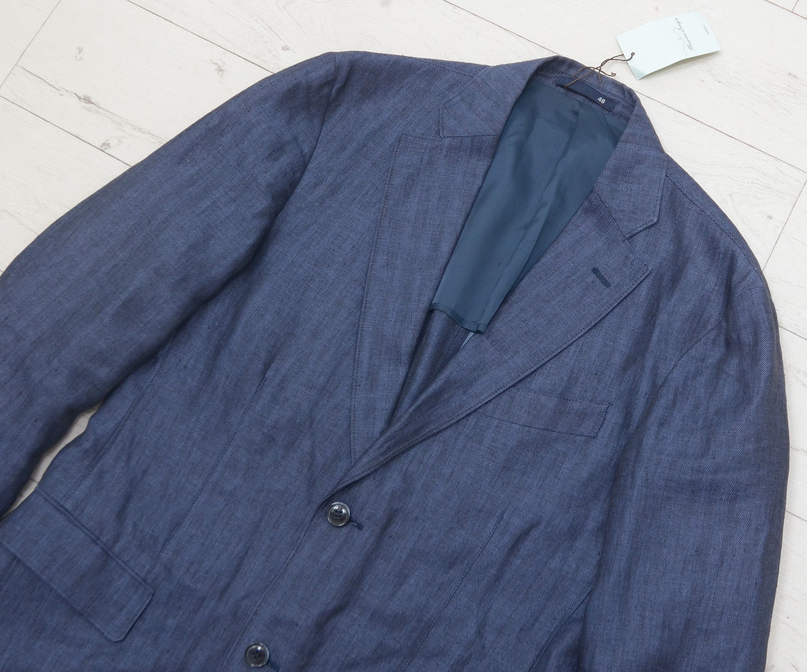 Mossimo Massimo Lonigro Napoli 100% Puro Lino Sport Coat Blazer Size 48R - 6 Thumbnail