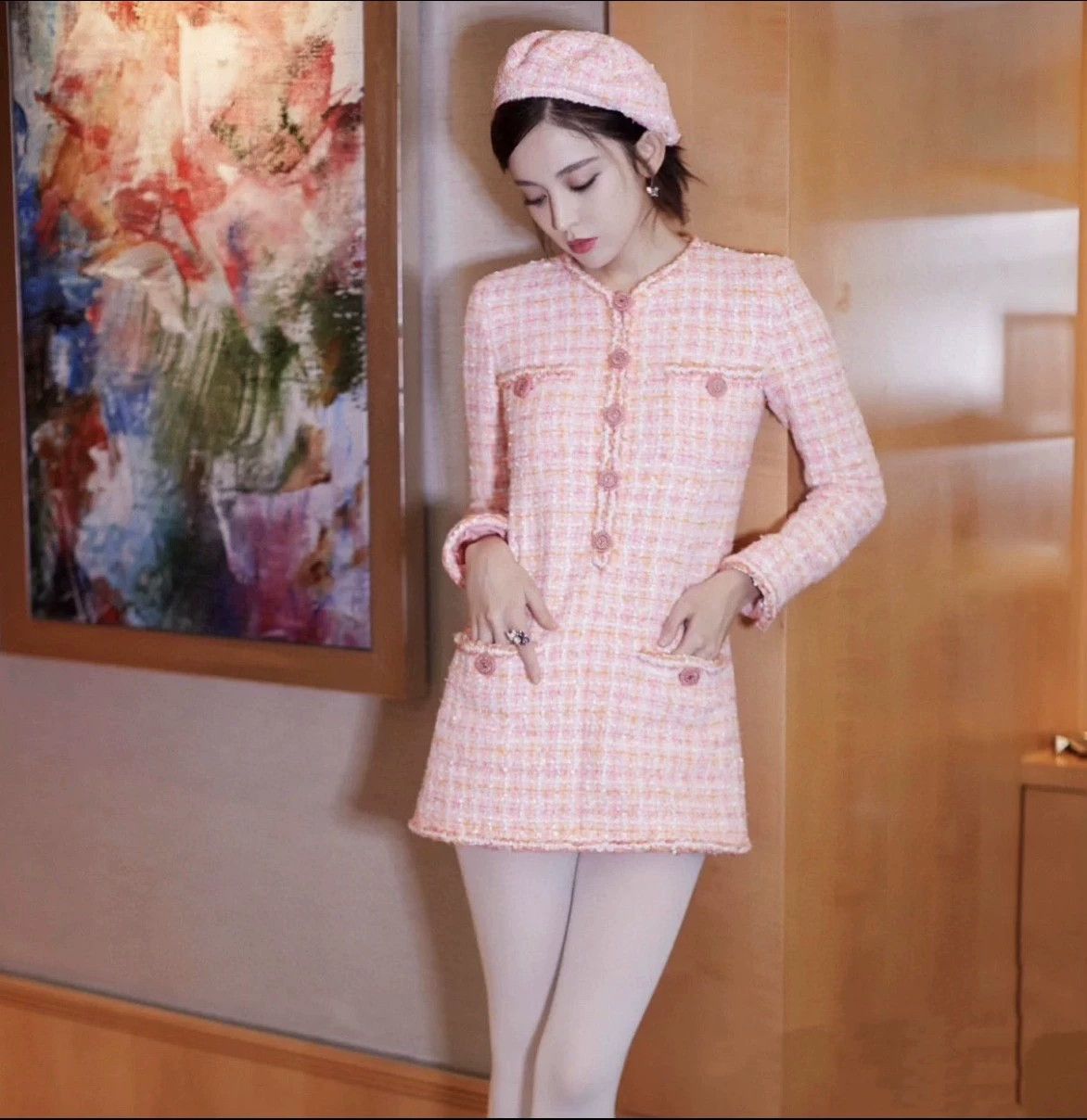 Chanel CHANEL Pink Sequined Dress 38 New Size S / US 4 / IT 40 - 8 Thumbnail