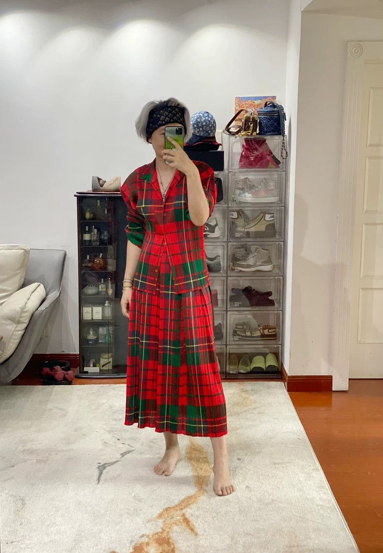 Issey Miyake Issey Miyake size:4 Christmas red and green checkered card Size XS / US 0-2 / IT 36-38 - 5 Thumbnail