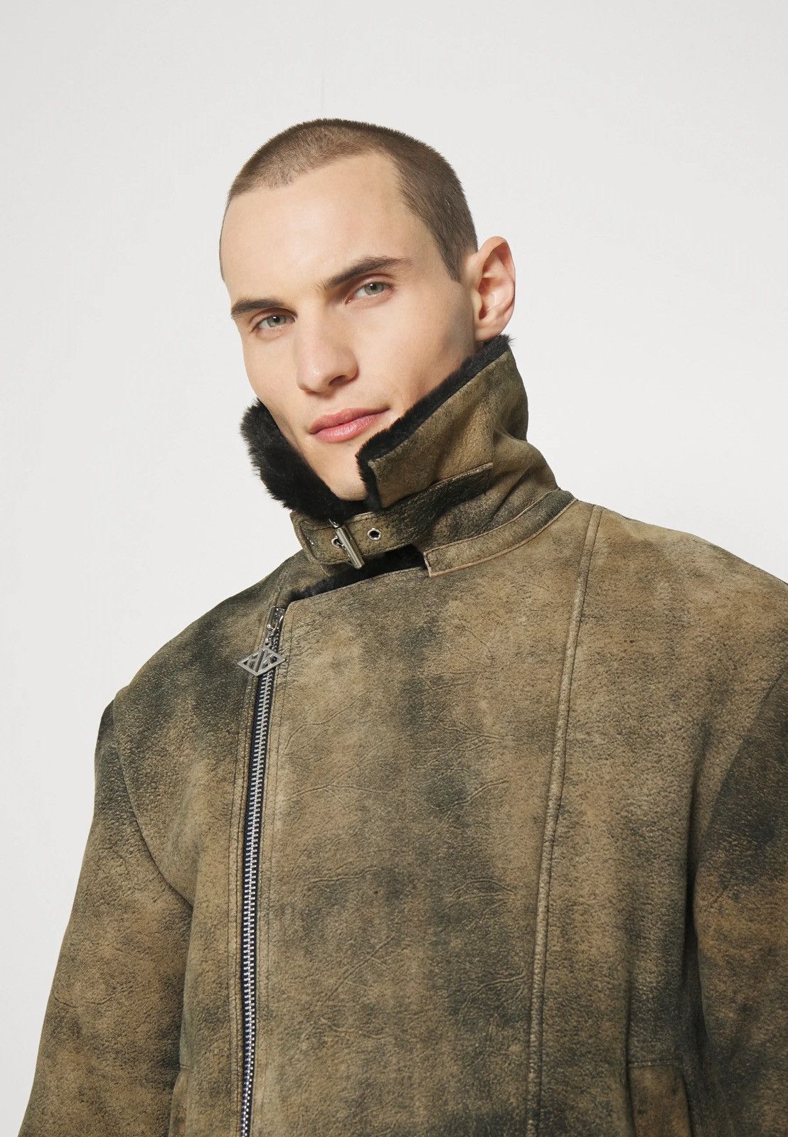 image of ds! Fw22 Han Kjobenhavn Goat Leather Rust Shearling Jacket, Men's (Size Medium)