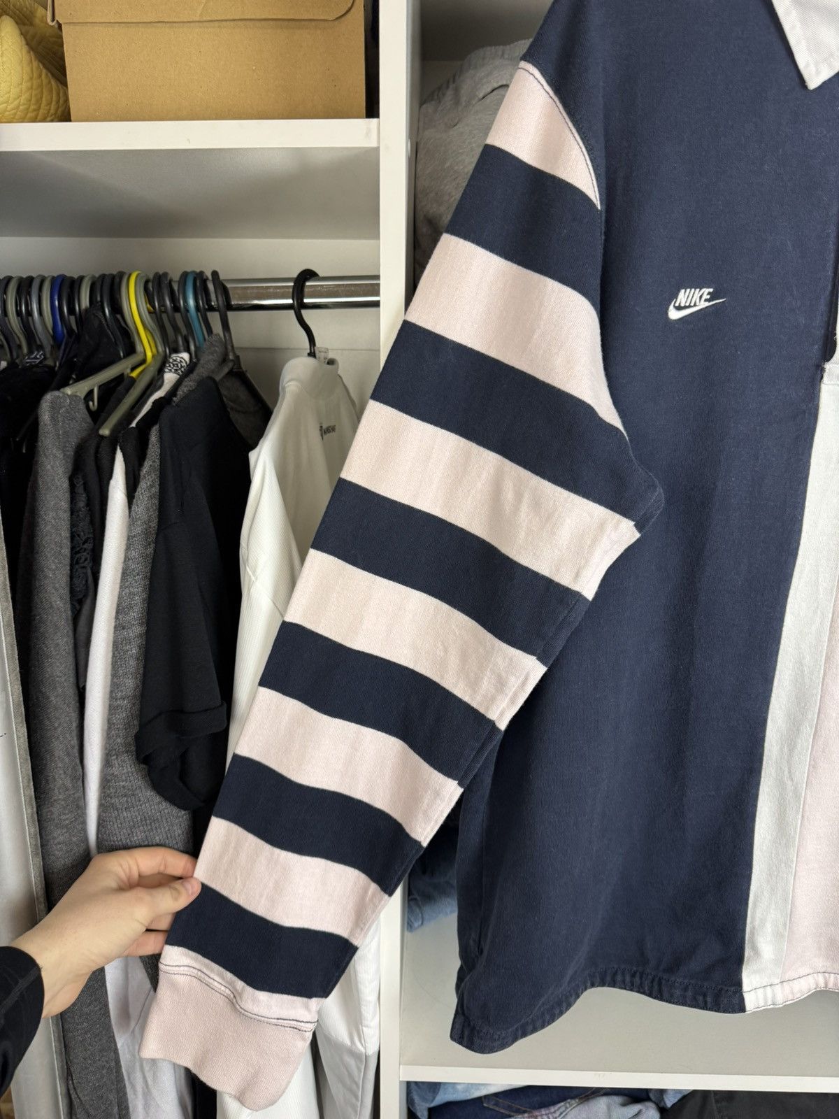 Nike Vintage Nike Scrum Half Long Sleeve Rugby Jersey Slim Fit Size US XL / EU 56 / 4 - 12 Thumbnail