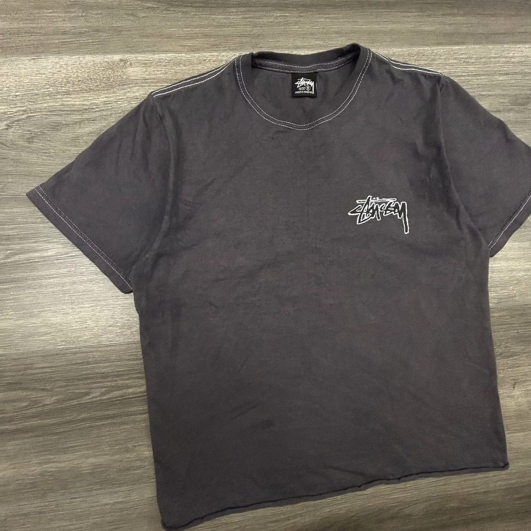 Vintage Stussy Shirt Mens Small Black Burning Flame Graphic Back Logo Tee Streetwear Skate Y2K Size US M / EU 48-50 / 2 - 3 Thumbnail