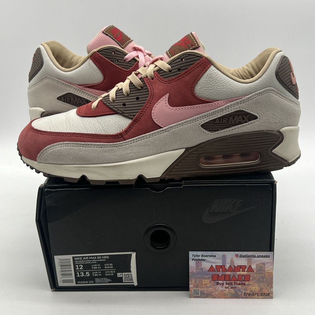 image of Dqm X Air Max 90 Bacon Shoes in Tan, Men's (Size 12)