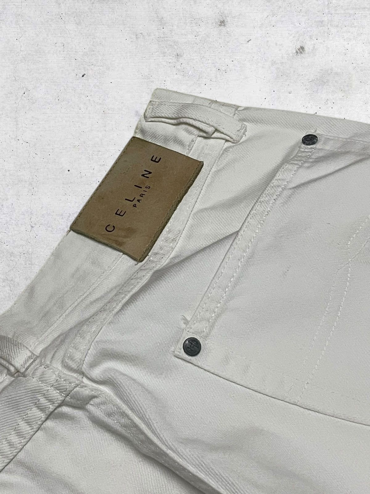 Celine VINTAGE CELIN PARIS DESIGNER 90S CLEAN WHITE BAGGY DENIM Size US 28 / EU 44 - 16 Thumbnail