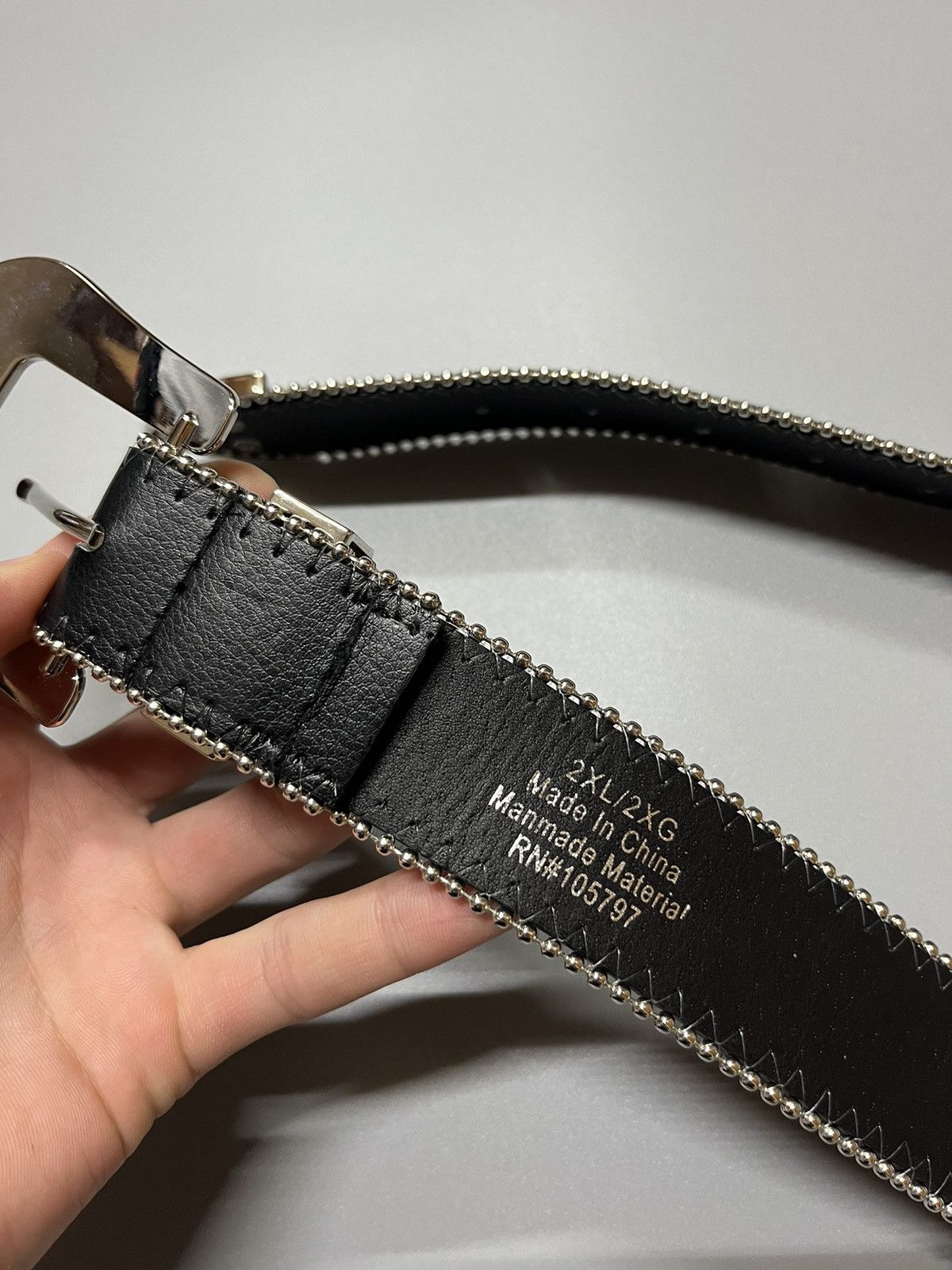 Japanese Brand × Vintage Vintage Y2K Rhinestones Punk Leather Belt Size ONE SIZE - 3 Thumbnail