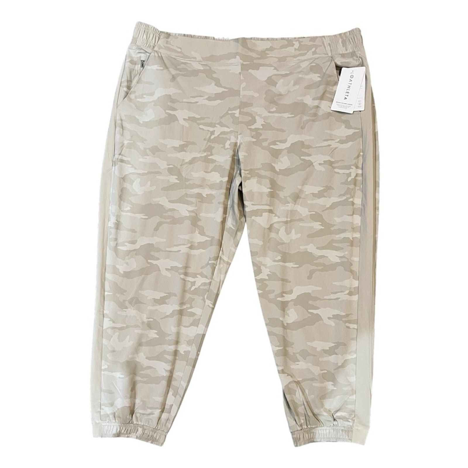 Athleta NWT Athleta Brooklyn Camo Jogger Pants Womens Size 26 Beige Size 42" / US 20 - 4 Thumbnail