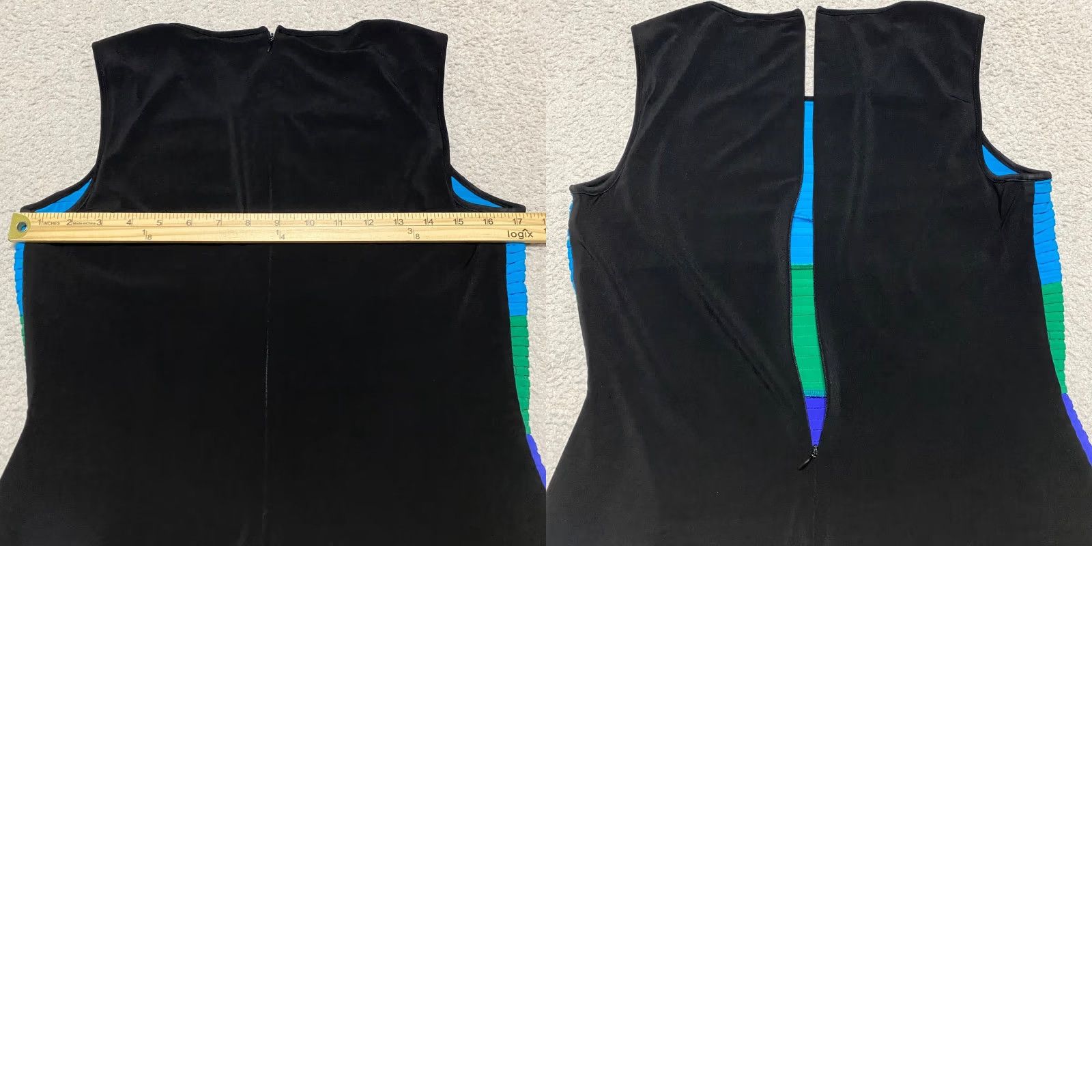 Calvin Klein Calvin Klein Dress Womens sz 10 Multicolor Color Block Sheath Tiered Sleeveless Size L / US 10 / IT 46 - 8 Thumbnail