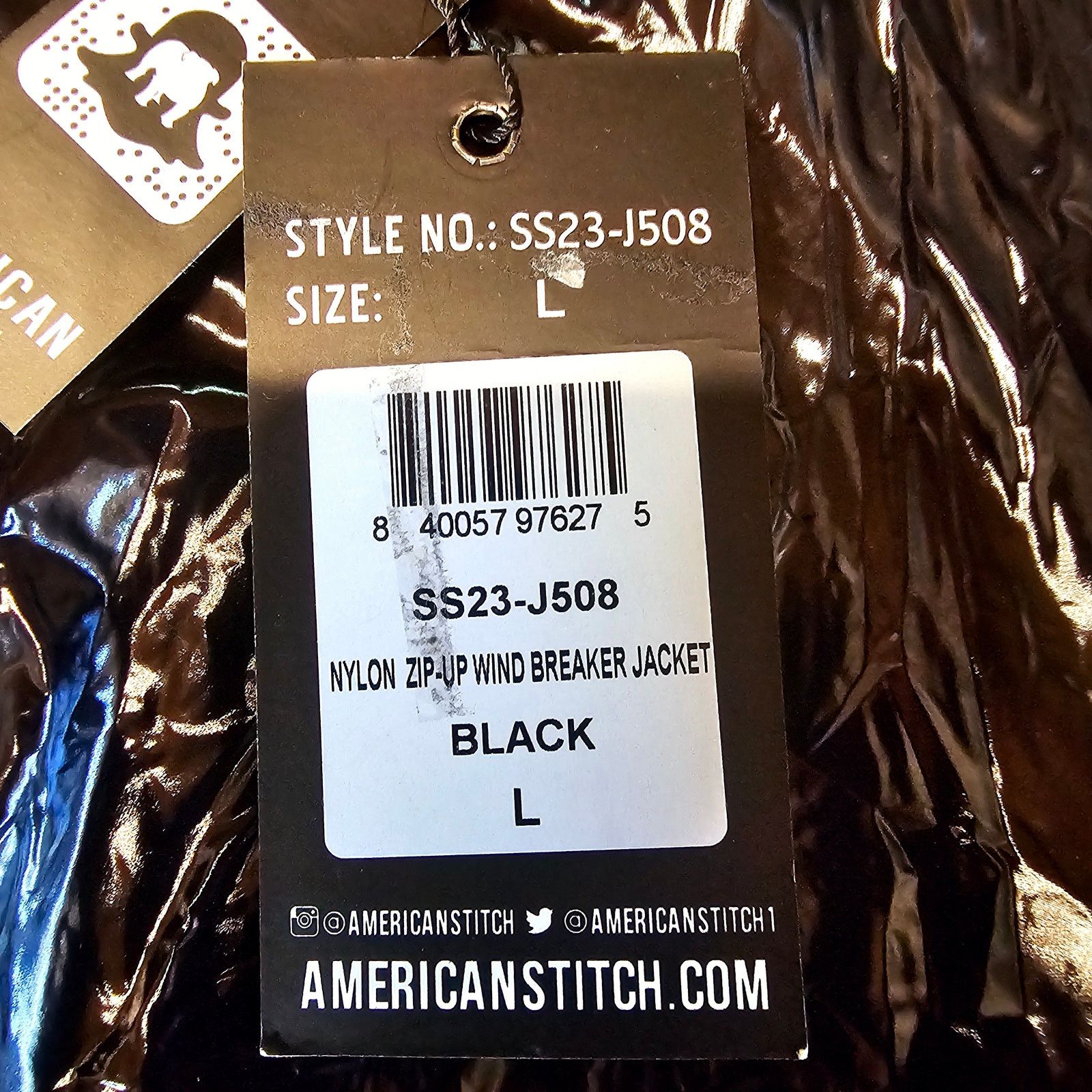 American Stitch NEW American Stitch Black Shine Hooded Zip Jacket L 3377 Size US L / EU 52-54 / 3 - 8 Thumbnail