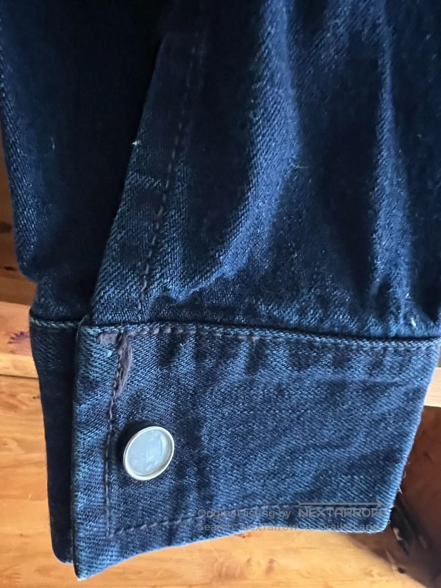 Burgus Plus blue dyed work jacket with gem buttons. Size US S / EU 44-46 / 1 - 2 Thumbnail