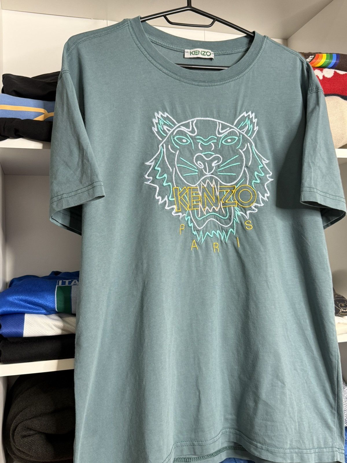 Kenzo Kenzo Big Logo Turquoise Tee size L Size US L / EU 52-54 / 3 - 3 Thumbnail